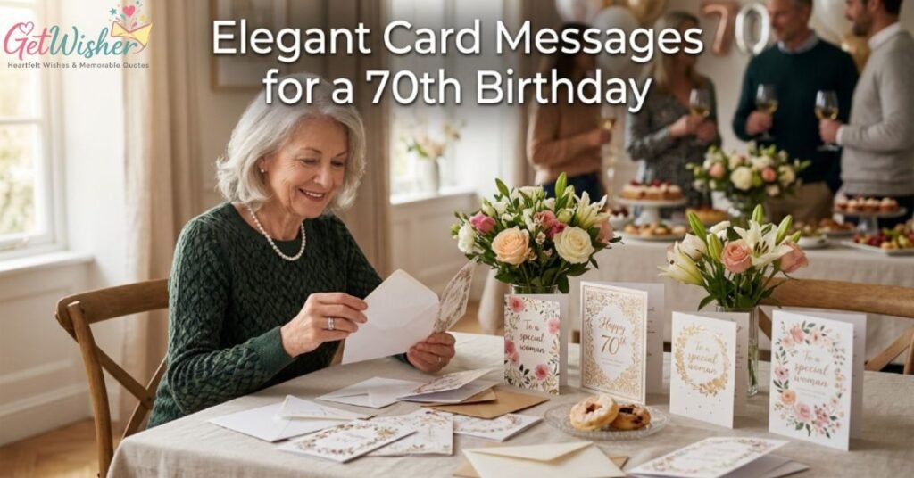 Elegant Card Messages for a 70th Birthday