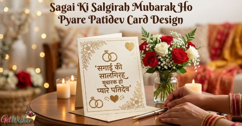 Sagai Ki Salgirah Mubarak Ho Pyare Patidev Card Design