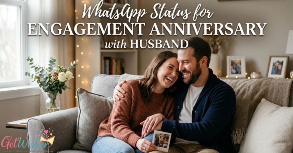 WhatsApp Status for Engagement Anniversary with Husband