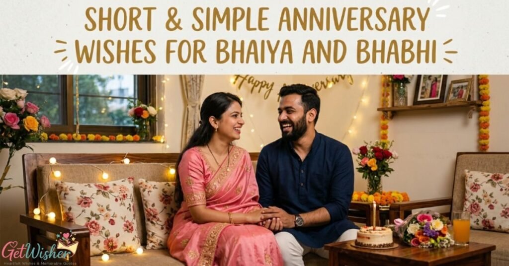 Short & Simple Anniversary Wishes for Bhaiya and Bhabhi
