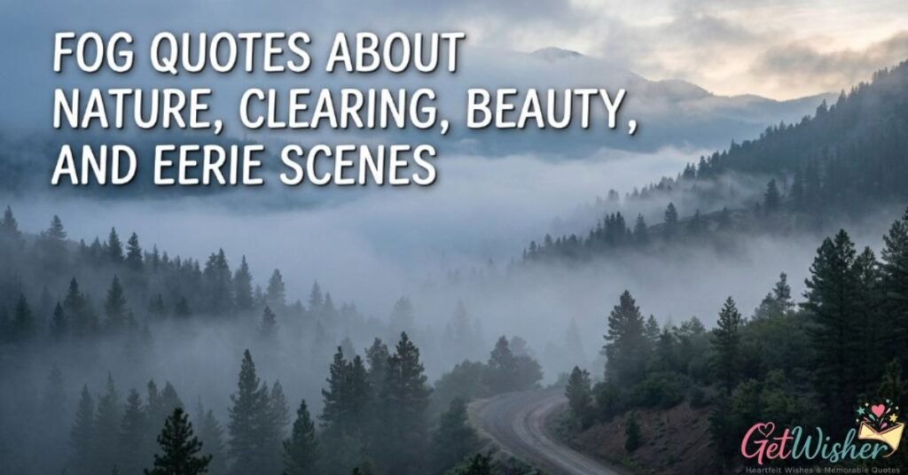 Fog Quotes About Nature, Clearing, Beauty, and Eerie Scenes