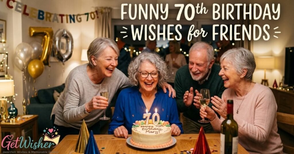 Funny 70th Birthday Wishes for Friends