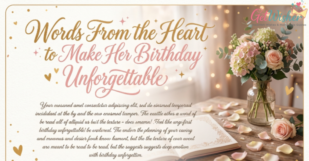 Words From the Heart to Make Her Birthday Unforgettable