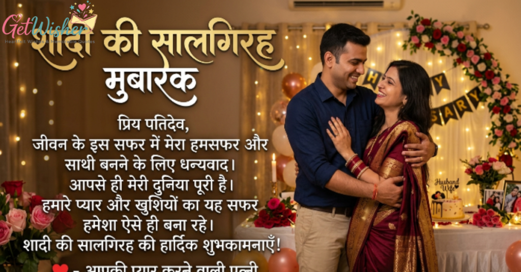 Romantic Anniversary Wishes In Hindi For Husband