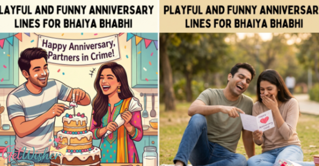 Playful And Funny Anniversary Lines For Bhaiya Bhabhi