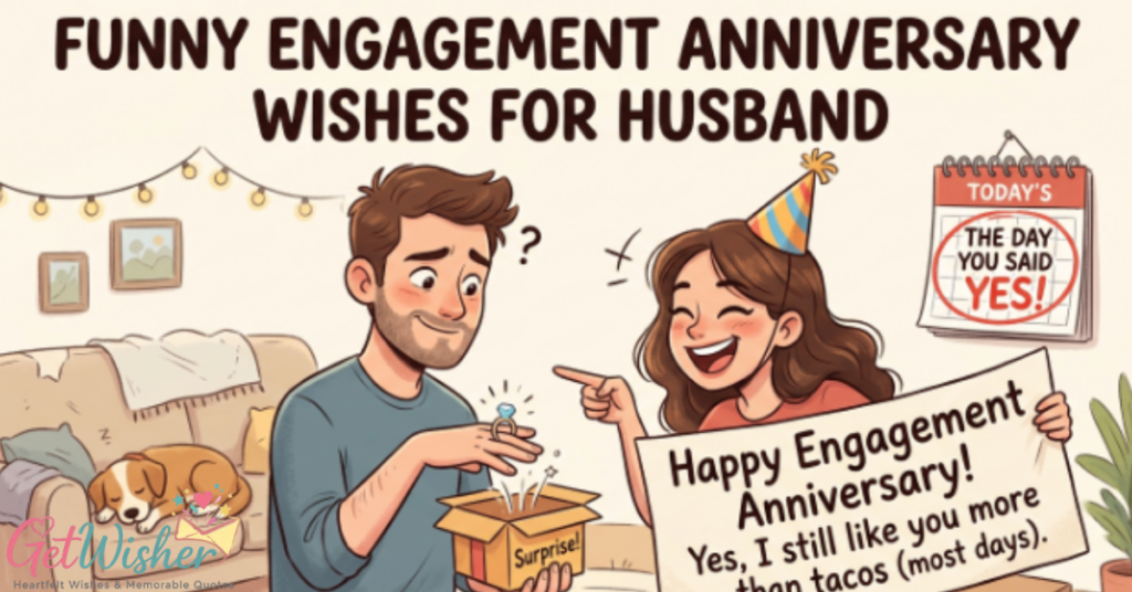 Funny Engagement Anniversary Wishes For Husband