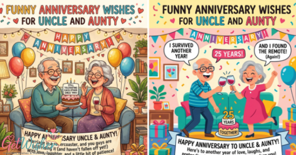 Funny Anniversary Wishes for Uncle and Aunty