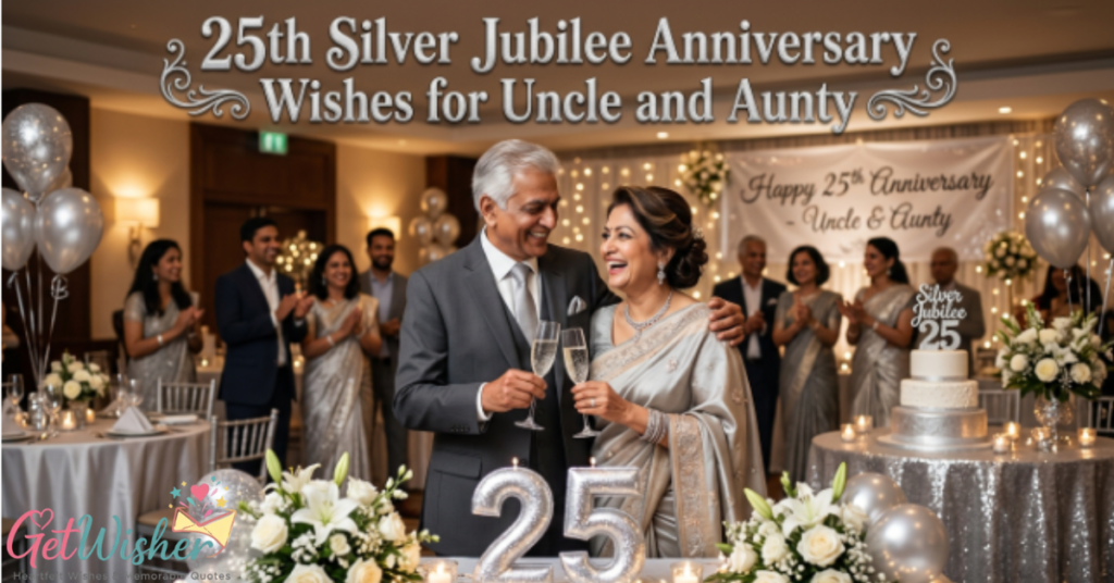 25th Silver Jubilee Anniversary Wishes for Uncle and Aunty