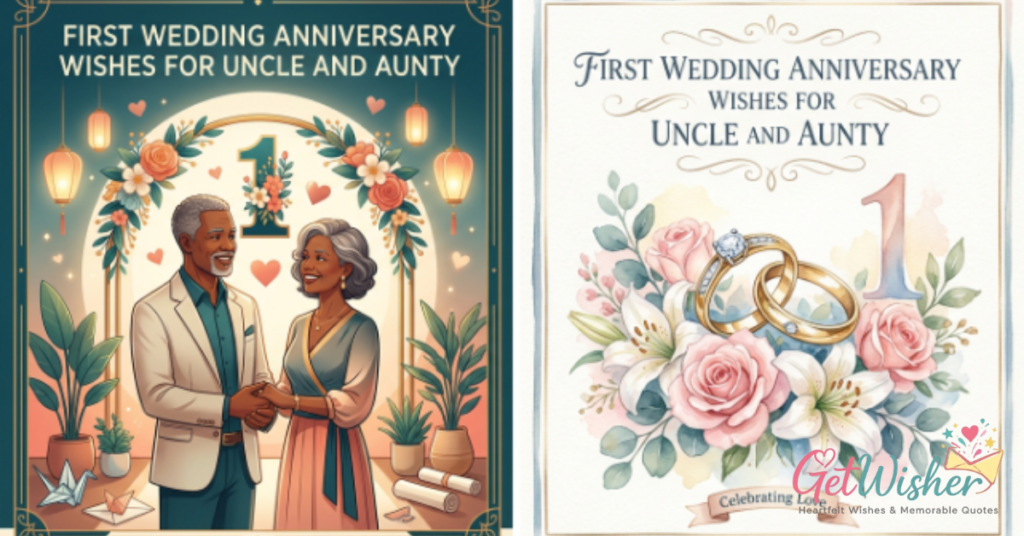 First Wedding Anniversary Wishes for Uncle and Aunty