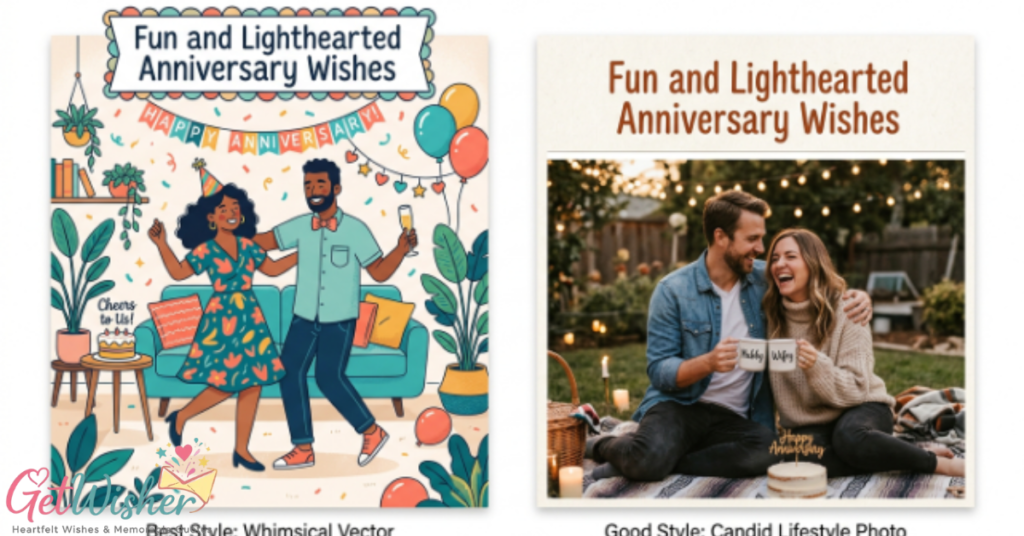 Fun and Lighthearted Anniversary Wishes