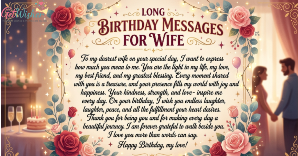Long Birthday Messages for Wife
