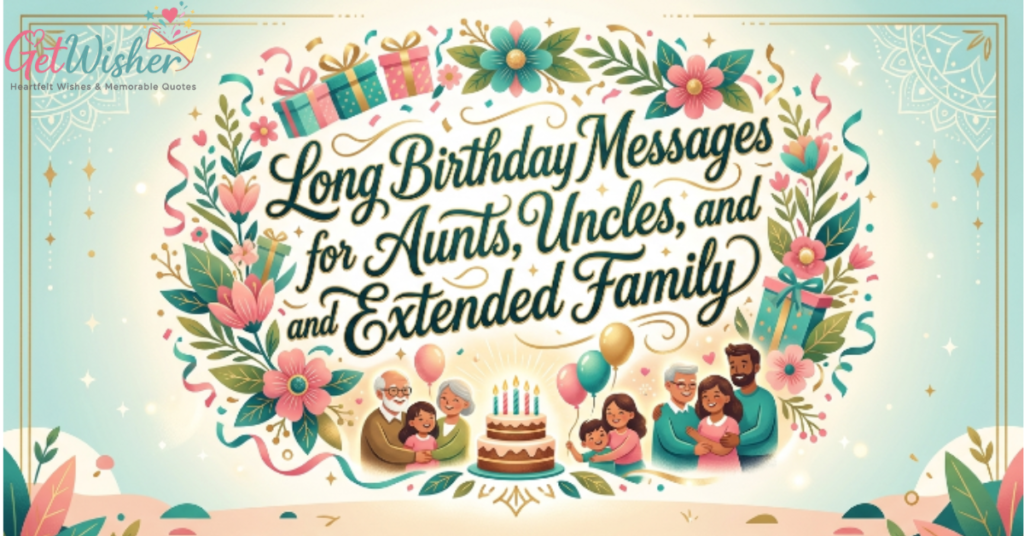 Long Birthday Messages for Aunts, Uncles, and Extended Family